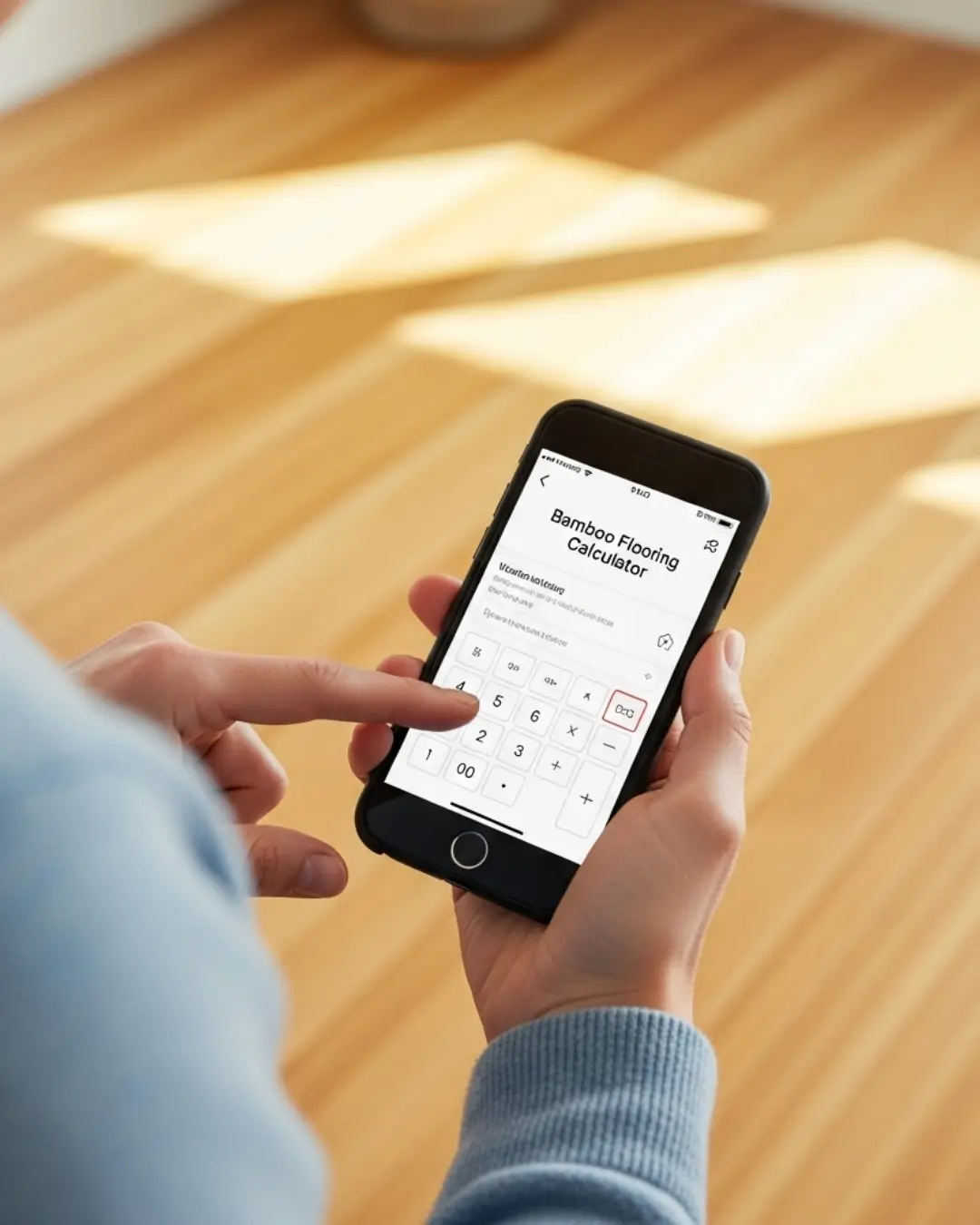 Illustration of bamboo flooring in a modern room