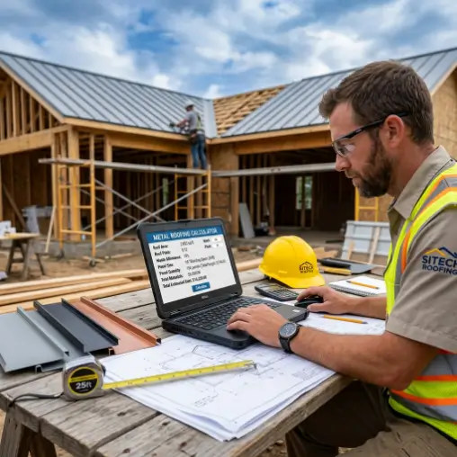 Illustration of metal roofing panels calculation